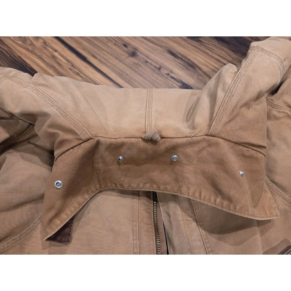 Vtg Carhartt Arctic Duck Canvas Chore Jacket Mens XL Brown Quilted Lined - Picture 8 of 16
